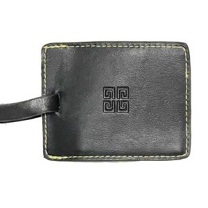 Givenchy Parfumes Black Soft Leather Buckle Luggage Tag Travel New Vacation